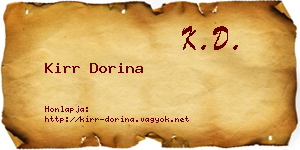 Kirr Dorina névjegykártya